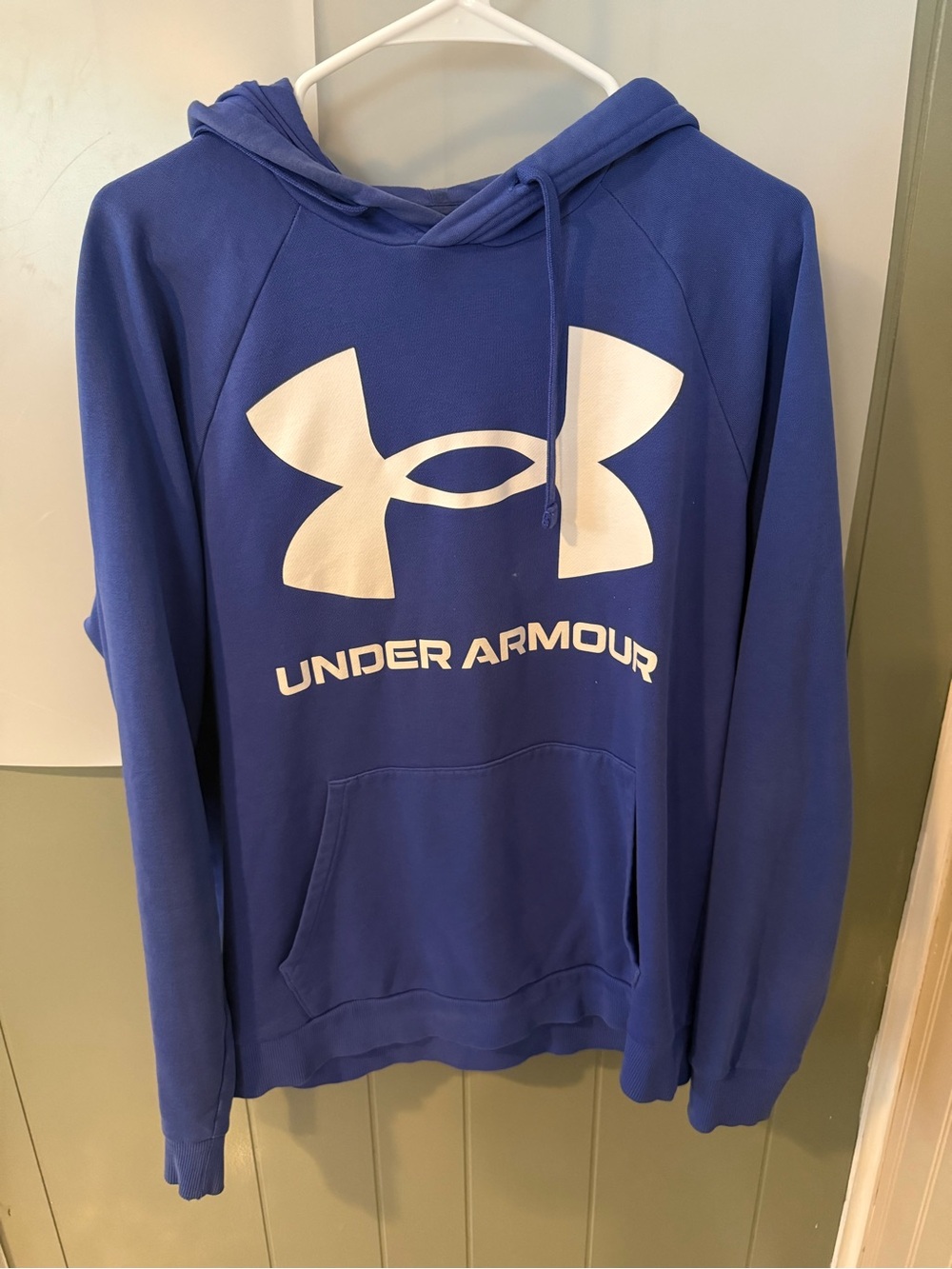 Under Armour Men’s Blue Crewneck Hoodie with White Logo